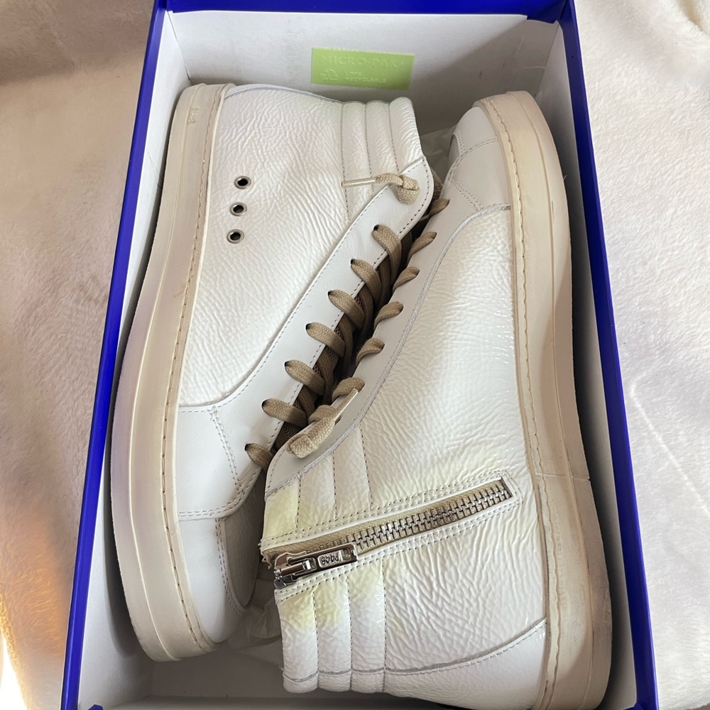 P448 Skate Mid Top Medusa Sneakers Distressed Side Zippers EU 41 (10.5-11) E 543 - Picture 13 of 14